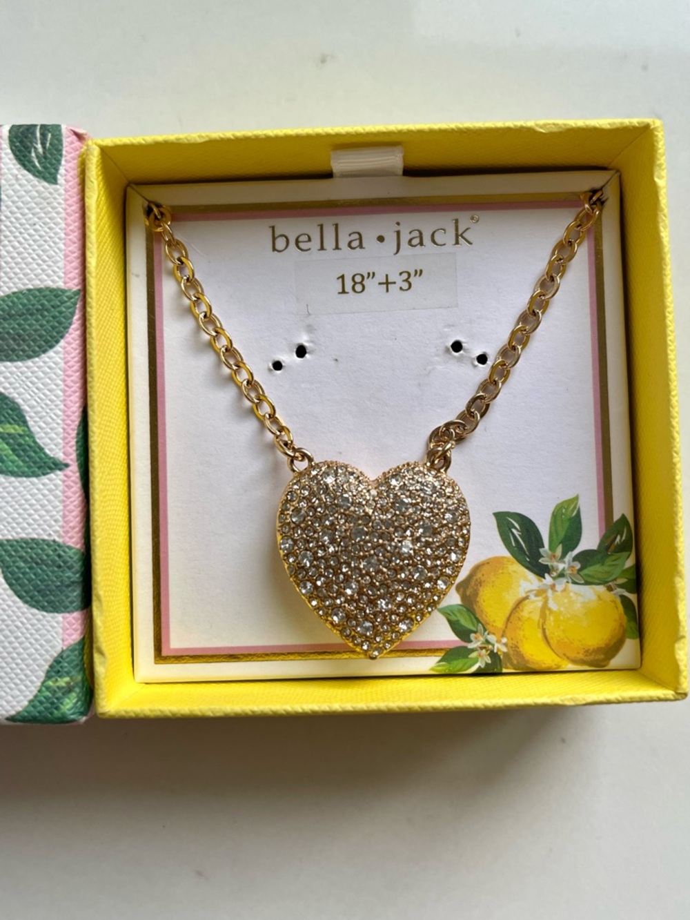 Bella Jack Gold Pave Heart Necklace - Gold